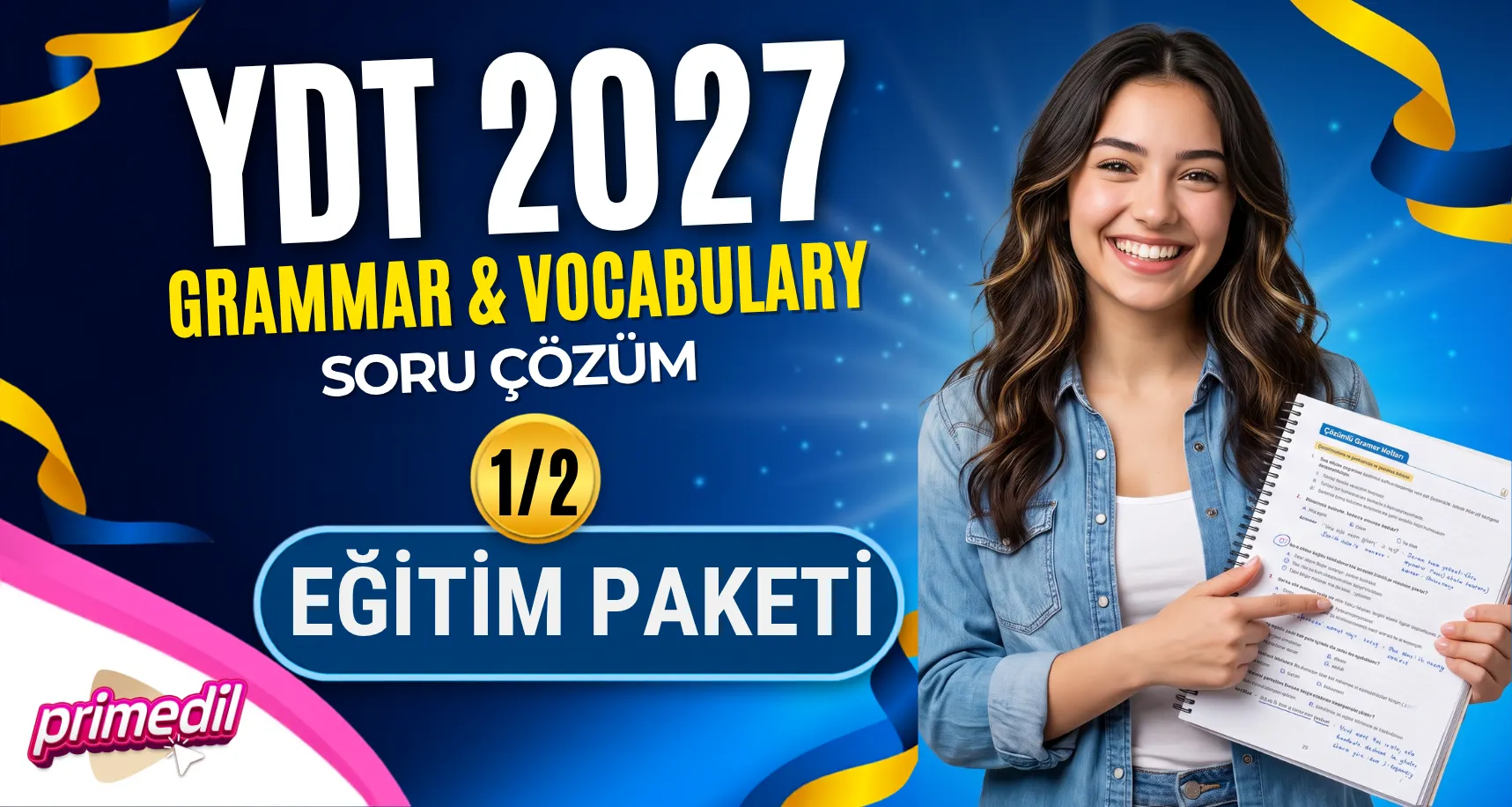 YDT 2027 Grammar ve Vocabulary Soru Çözüm 1/2 Eğitim Paketi
